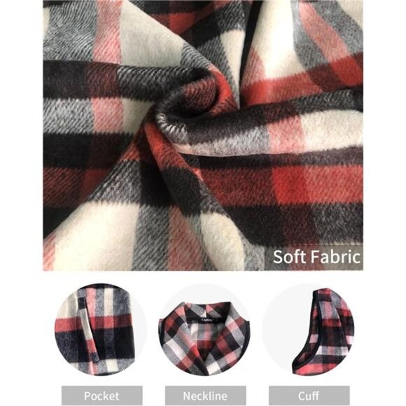 Women Plaid Vest Lapel Open Front Sleeveless Jacket Outerwear Cardigan - Picture 6 of 7